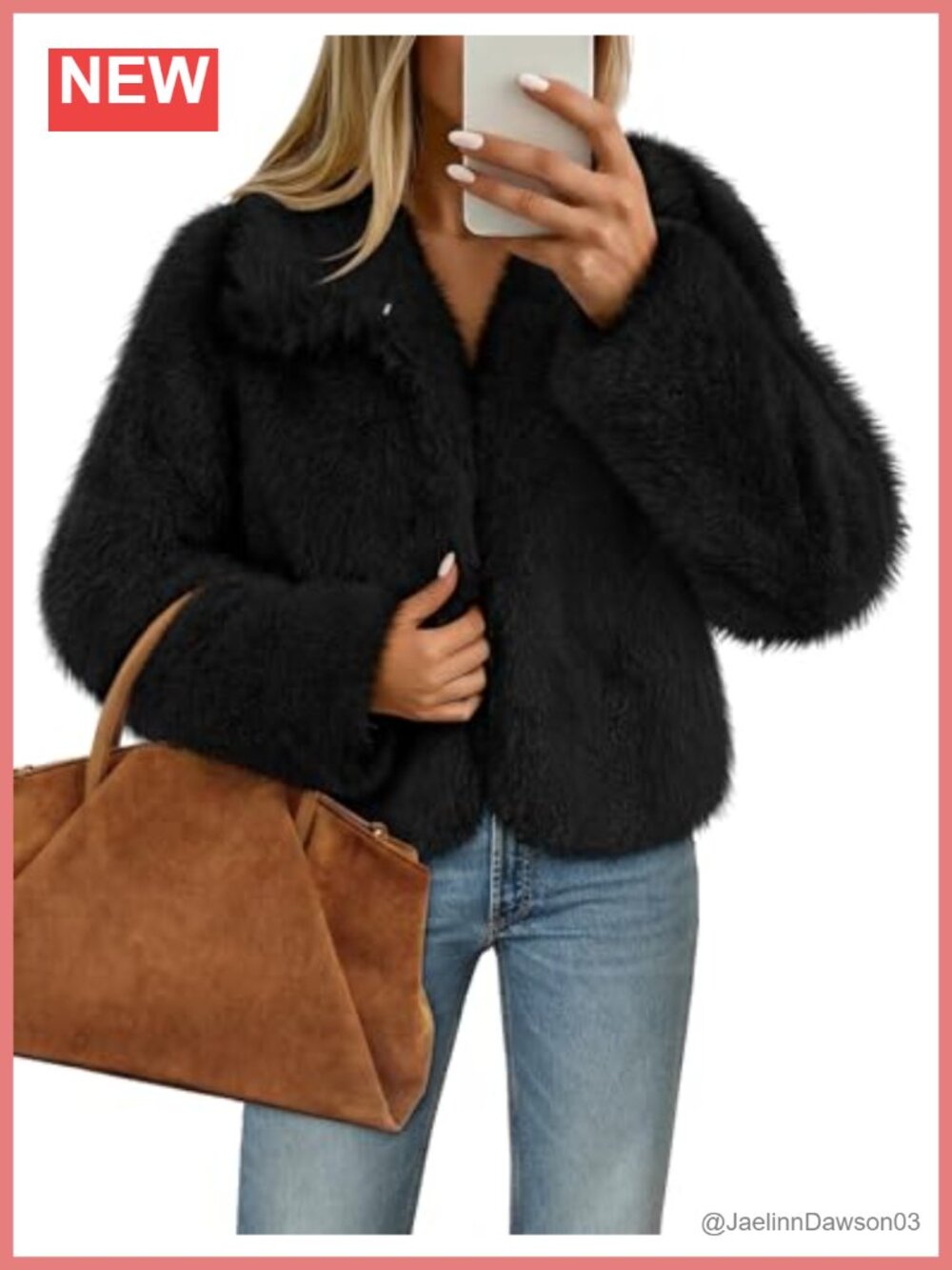 Faux Fur Jacket Cropped Open Front Fuzzy Winter Coat Women